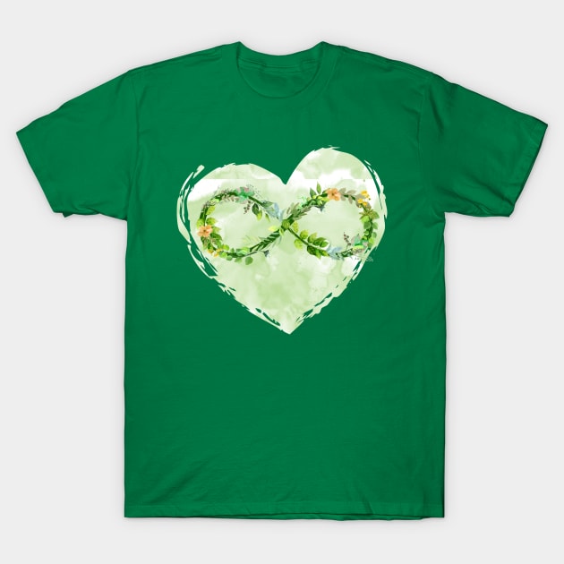 FLORAL INFINITY HEART ARTWORK T-Shirt by BEAUTIFUL WORDSMITH